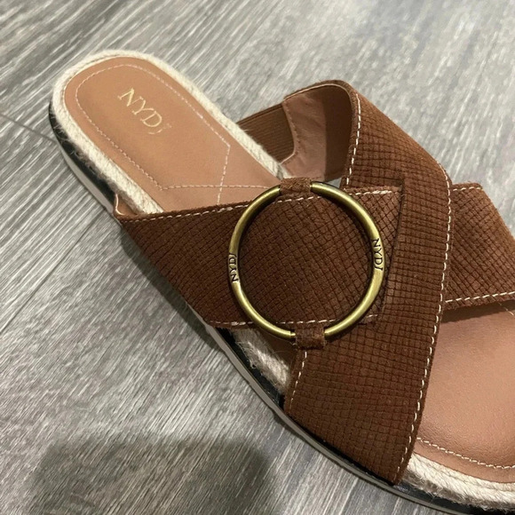 NWT NYDJ Women's Rossics SaddleSpa Slides - Size 7.5 - Brown - Picture 5 of 6